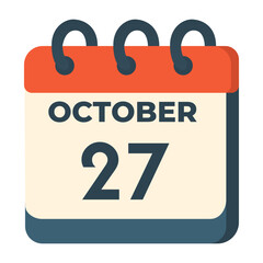 27 october calendar vector on white background
Vector calendar with date