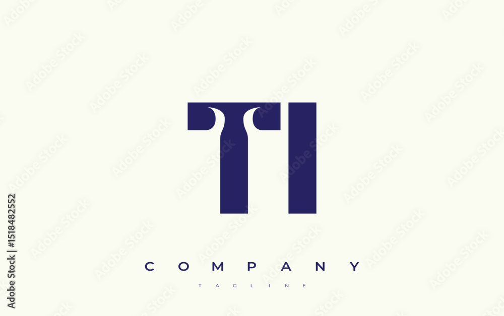 Fototapete ti abstract geometric logo design. modern and elegant logo design with simplistic typography element