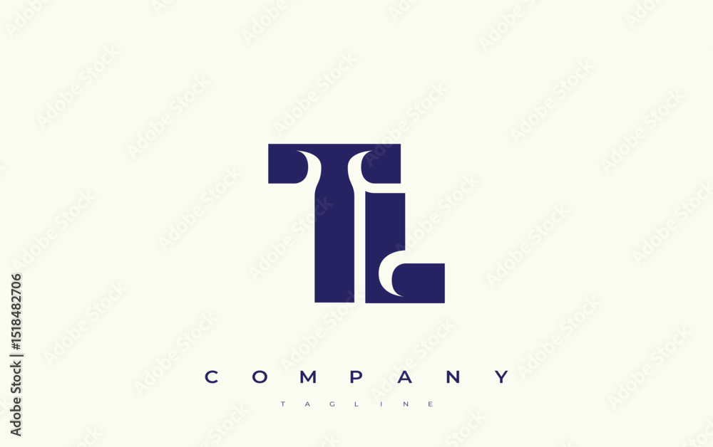 Fototapete tl abstract geometric logo design. modern and elegant logo design with simplistic typography element