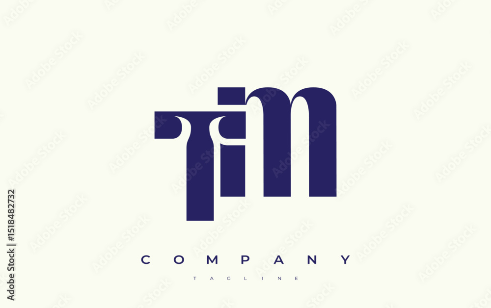 Fototapete tm abstract geometric logo design. modern and elegant logo design with simplistic typography element