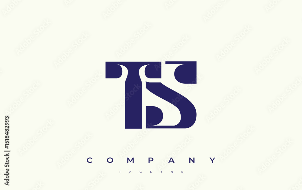 Fototapete ts abstract geometric logo design. modern and elegant logo design with simplistic typography element