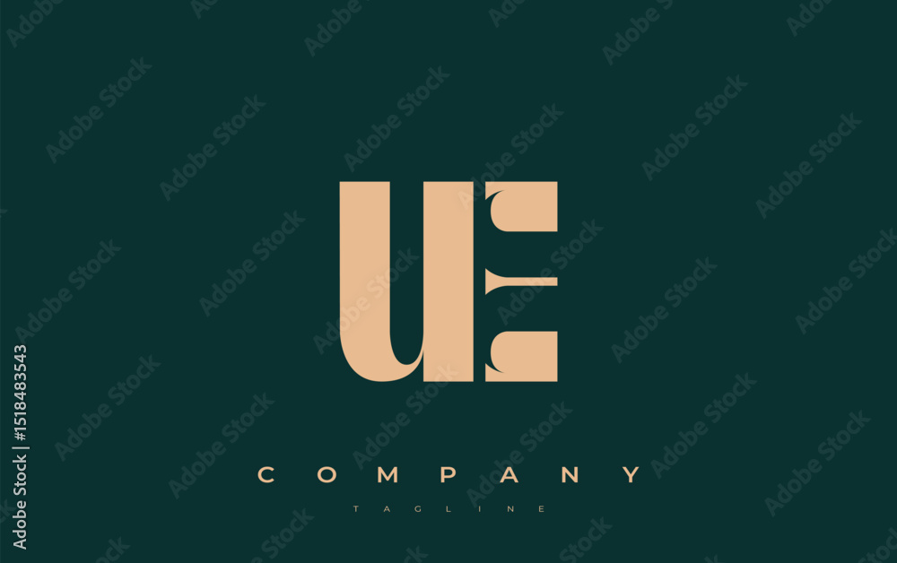 Fototapete ue abstract geometric logo design. modern and elegant logo design with simplistic typography element