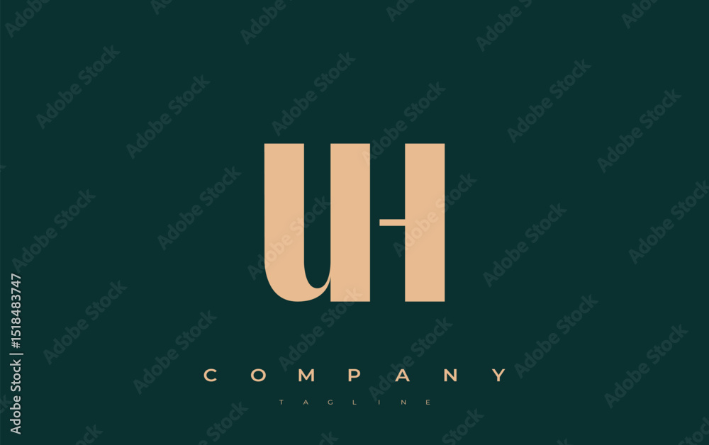 Fototapete uh abstract geometric logo design. modern and elegant logo design with simplistic typography element