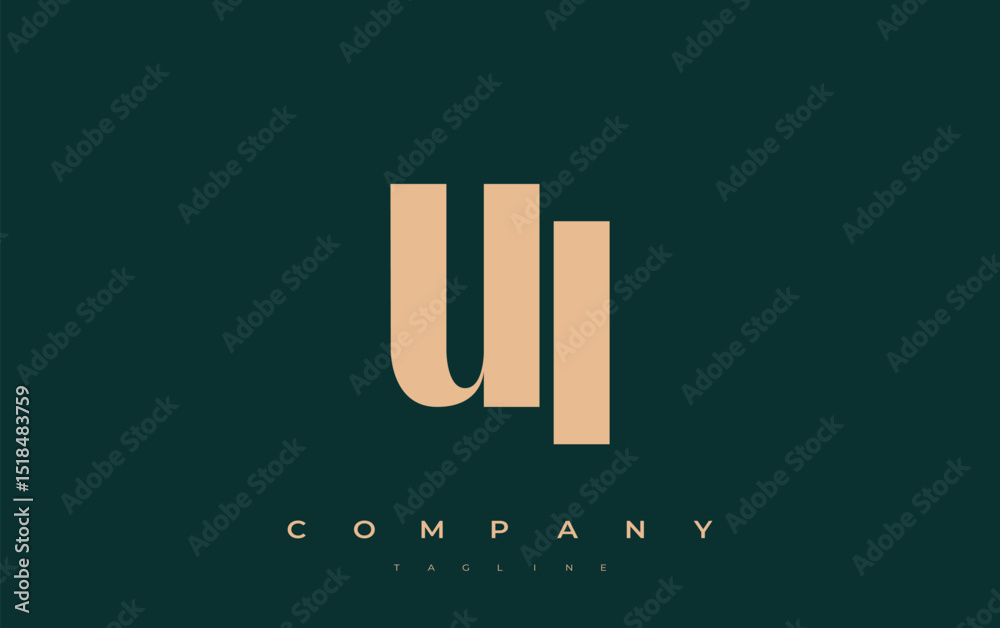 Fototapete ui abstract geometric logo design. modern and elegant logo design with simplistic typography element