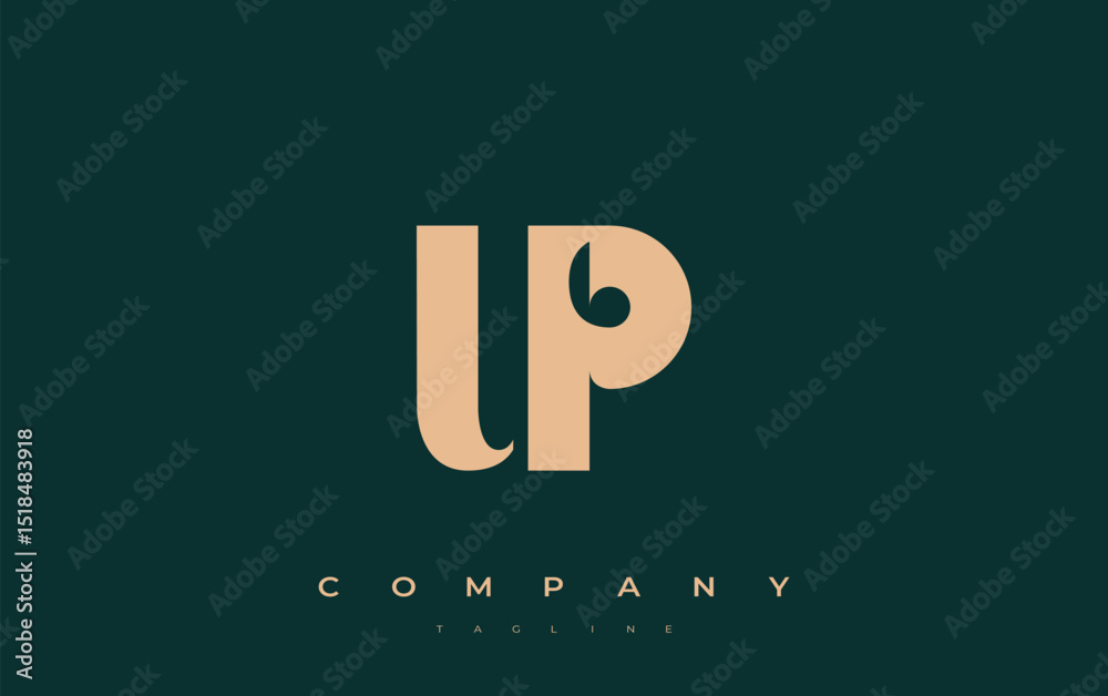 Fototapete up abstract geometric logo design. modern and elegant logo design with simplistic typography element