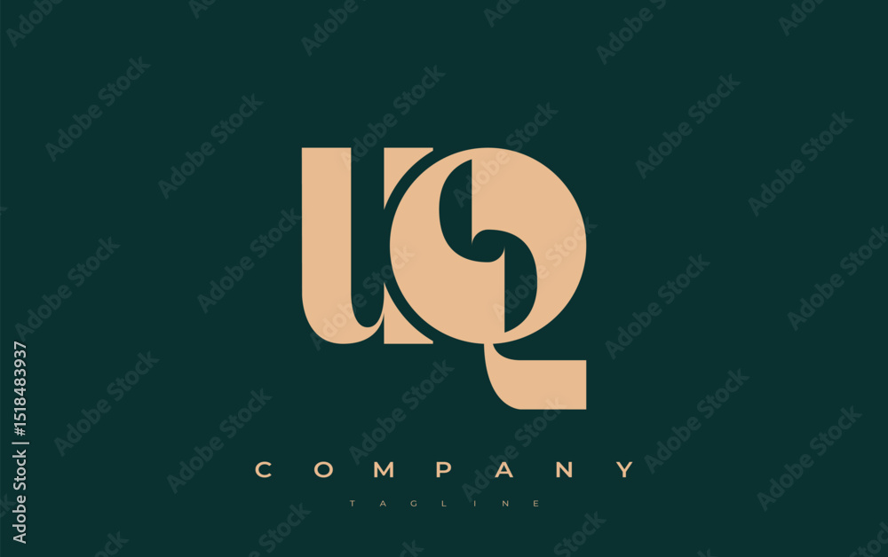 Fototapete uq abstract geometric logo design. modern and elegant logo design with simplistic typography element