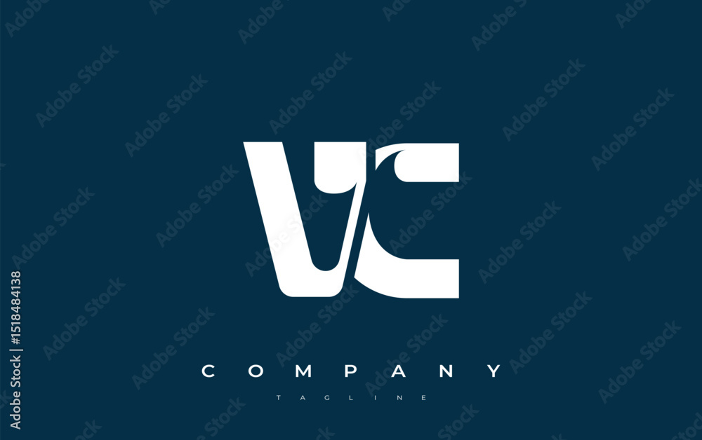 Fototapete vc abstract geometric logo design. modern and elegant logo design with simplistic typography element