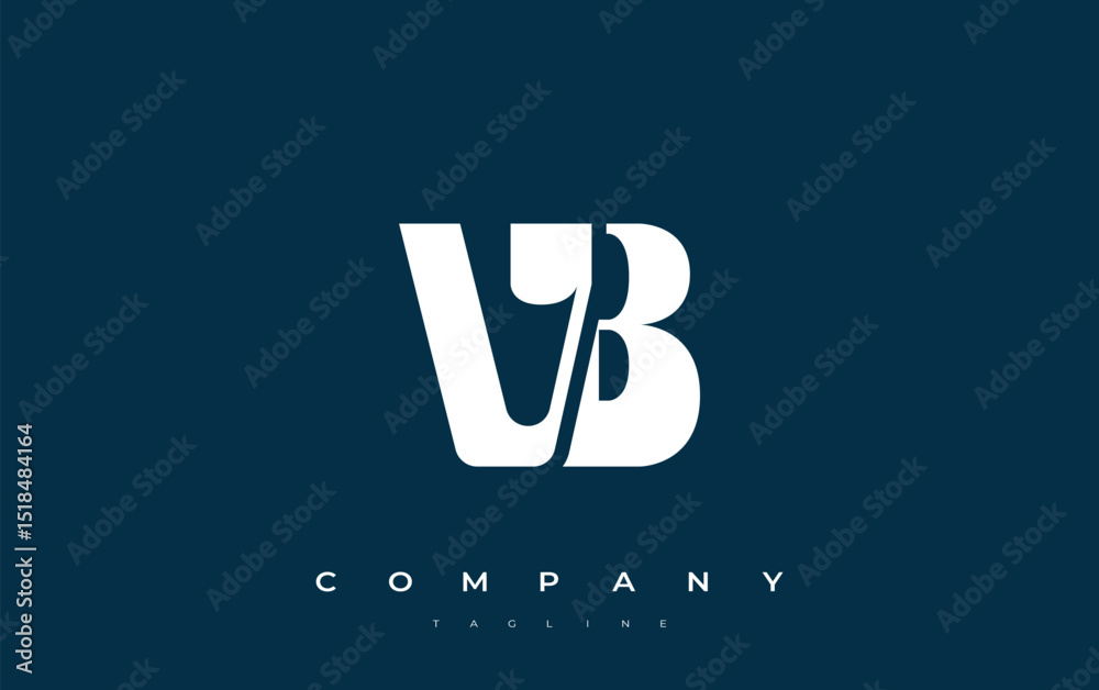 Fototapete vb abstract geometric logo design. modern and elegant logo design with simplistic typography element