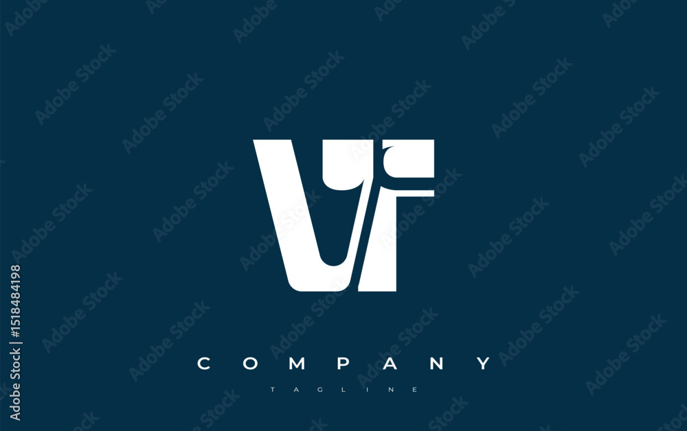 Fototapete vf abstract geometric logo design. modern and elegant logo design with simplistic typography element
