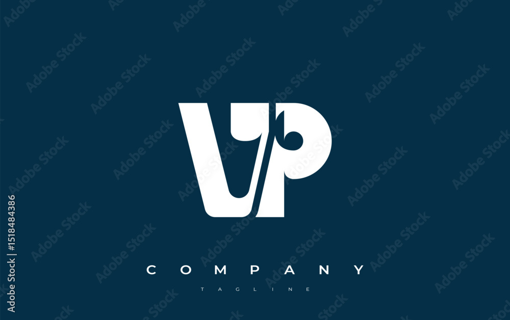 Fototapete vp abstract geometric logo design. modern and elegant logo design with simplistic typography element