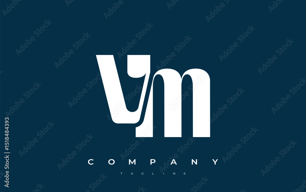 Fototapete vm abstract geometric logo design. modern and elegant logo design with simplistic typography element
