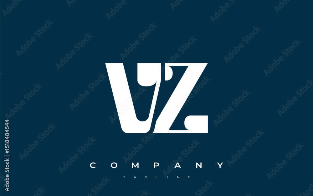 Fototapete vz abstract geometric logo design. modern and elegant logo design with simplistic typography element