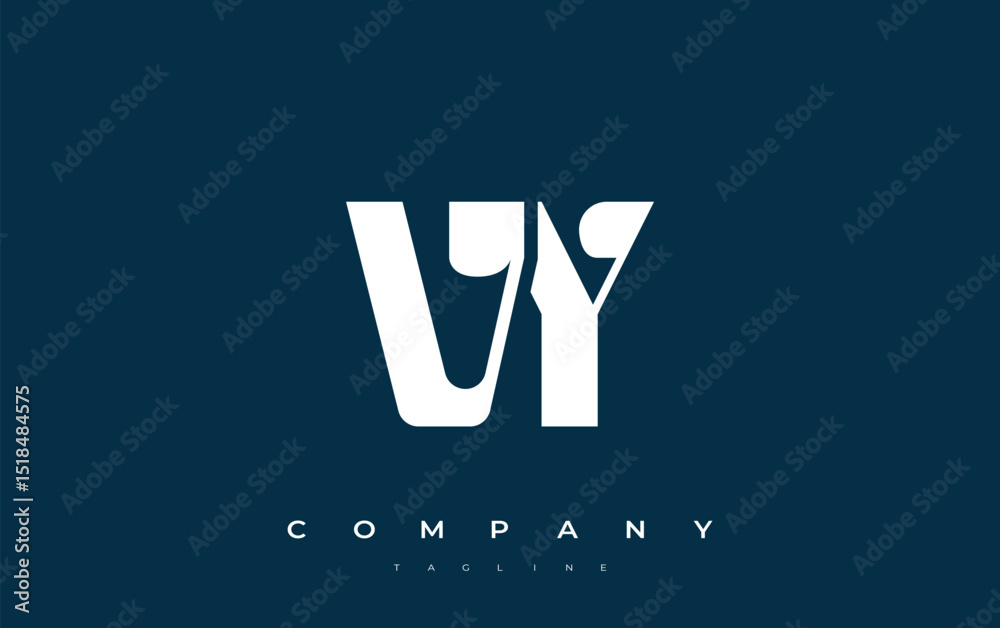 Fototapete vy abstract geometric logo design. modern and elegant logo design with simplistic typography element