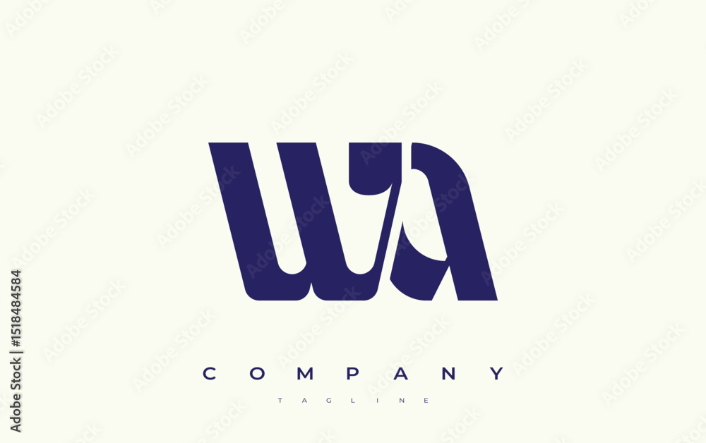 Fototapete wa abstract geometric logo design. modern and elegant logo design with simplistic typography element