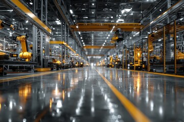 Modern Industrial Workshop with CNC Machines