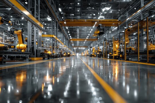 Modern Industrial Workshop with CNC Machines