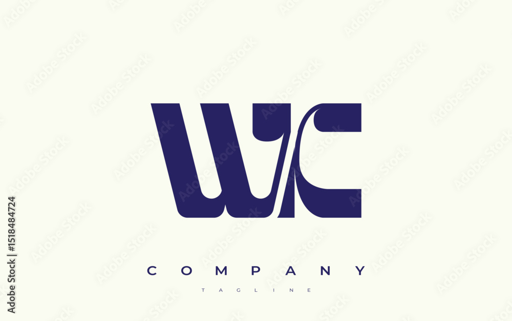 Fototapete wk abstract geometric logo design. modern and elegant logo design with simplistic typography element