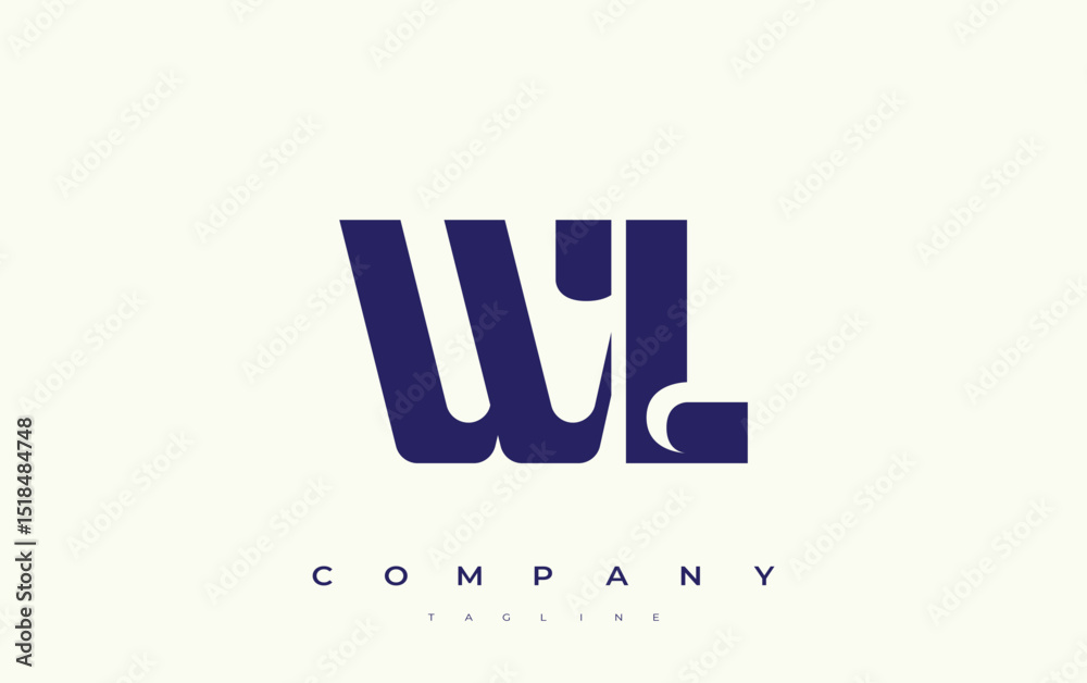 Fototapete wl abstract geometric logo design. modern and elegant logo design with simplistic typography element