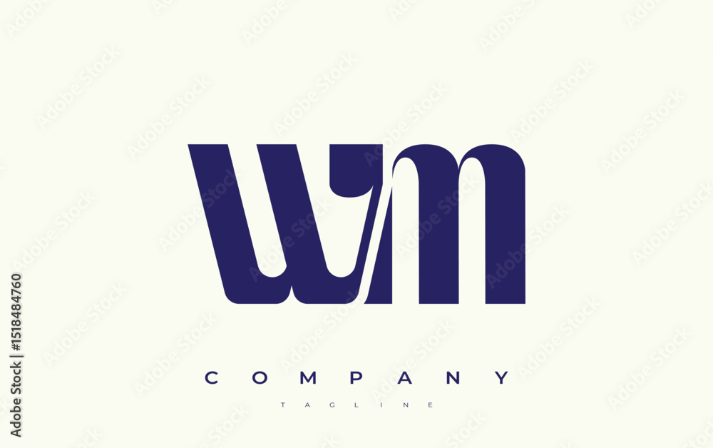 Fototapete wm abstract geometric logo design. modern and elegant logo design with simplistic typography element