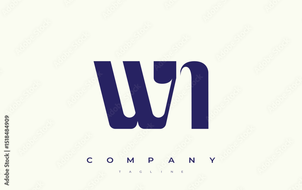 Fototapete wn abstract geometric logo design. modern and elegant logo design with simplistic typography element