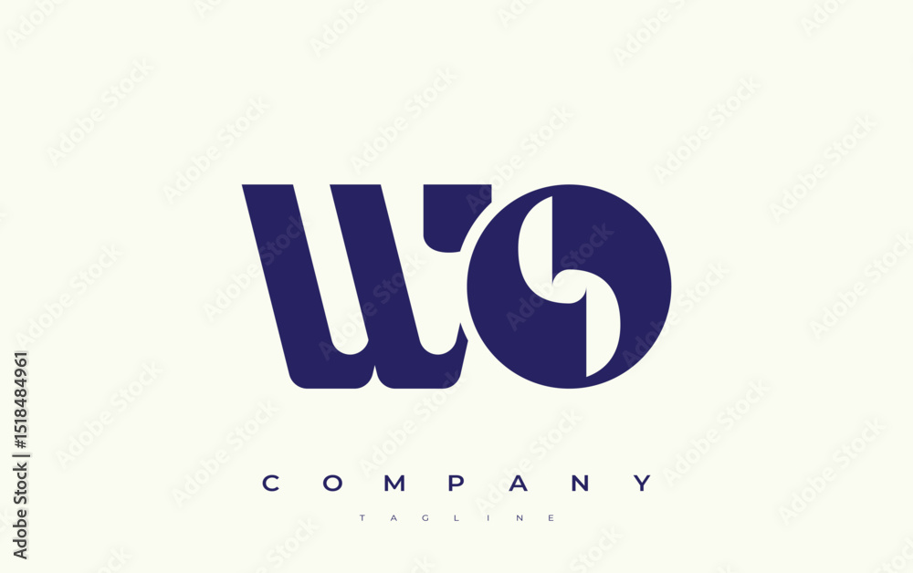 Fototapete wo abstract geometric logo design. modern and elegant logo design with simplistic typography element