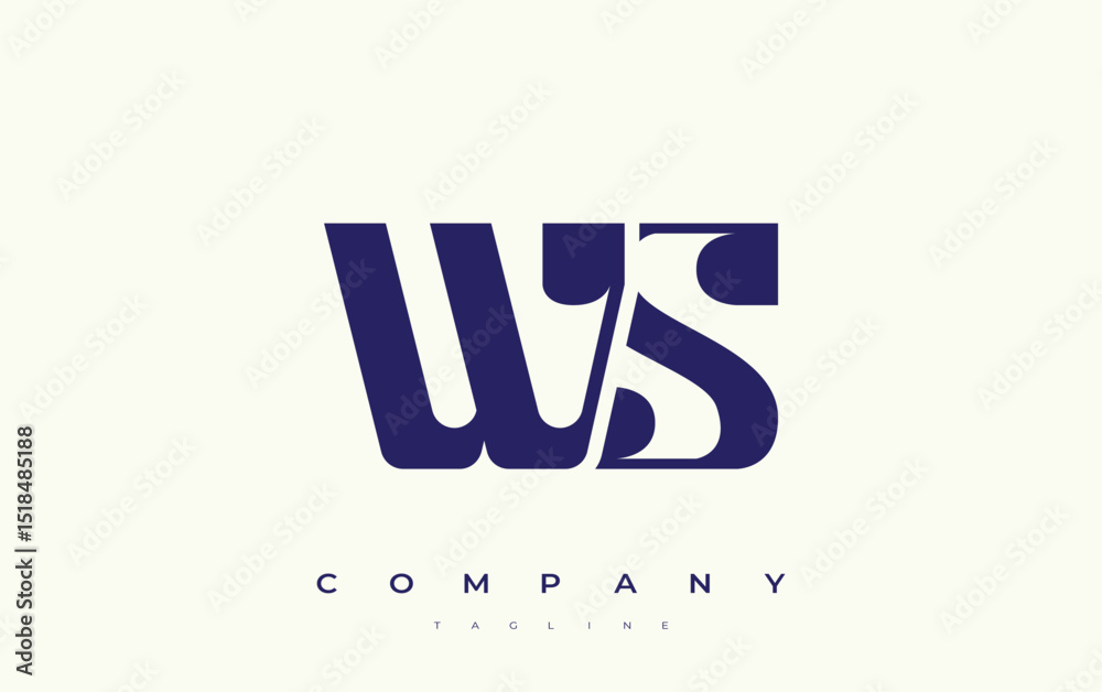 Fototapete ws abstract geometric logo design. modern and elegant logo design with simplistic typography element
