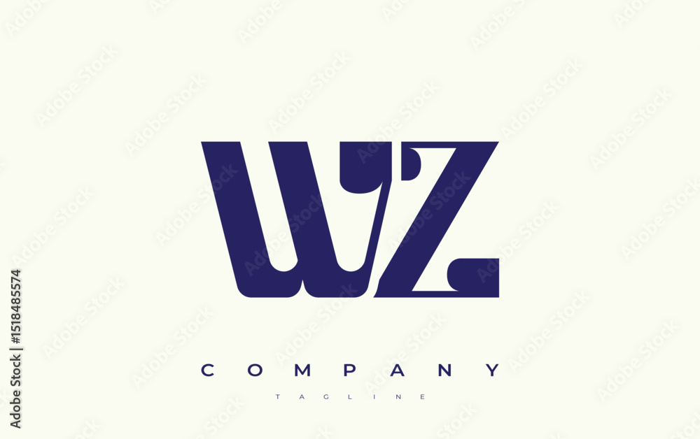 Fototapete wz abstract geometric logo design. modern and elegant logo design with simplistic typography element