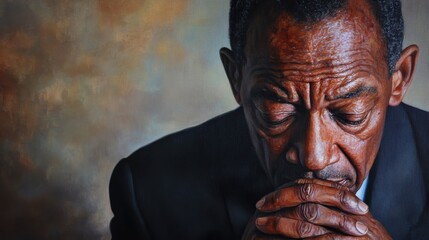 A contemplative portrait of a civil rights leader in deep thought