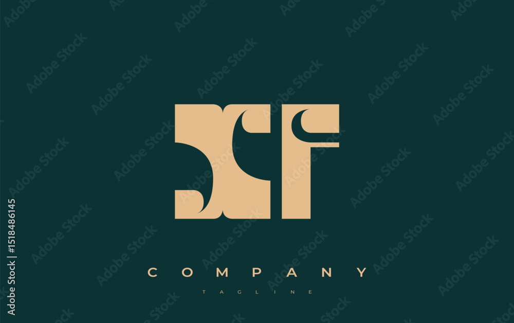 Fototapete xf abstract geometric logo design. modern and elegant logo design with simplistic typography element