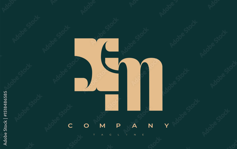 Fototapete xm abstract geometric logo design. modern and elegant logo design with simplistic typography element