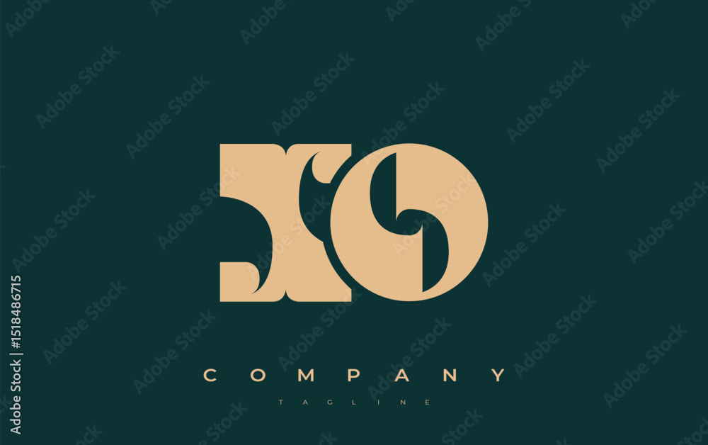 Fototapete xo abstract geometric logo design. modern and elegant logo design with simplistic typography element