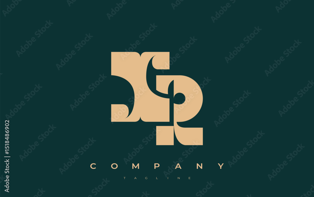 Fototapete xr abstract geometric logo design. modern and elegant logo design with simplistic typography element