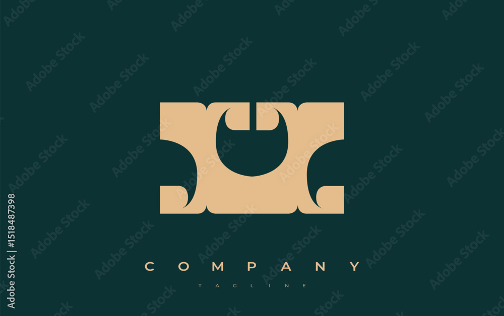 Fototapete xx abstract geometric logo design. modern and elegant logo design with simplistic typography element