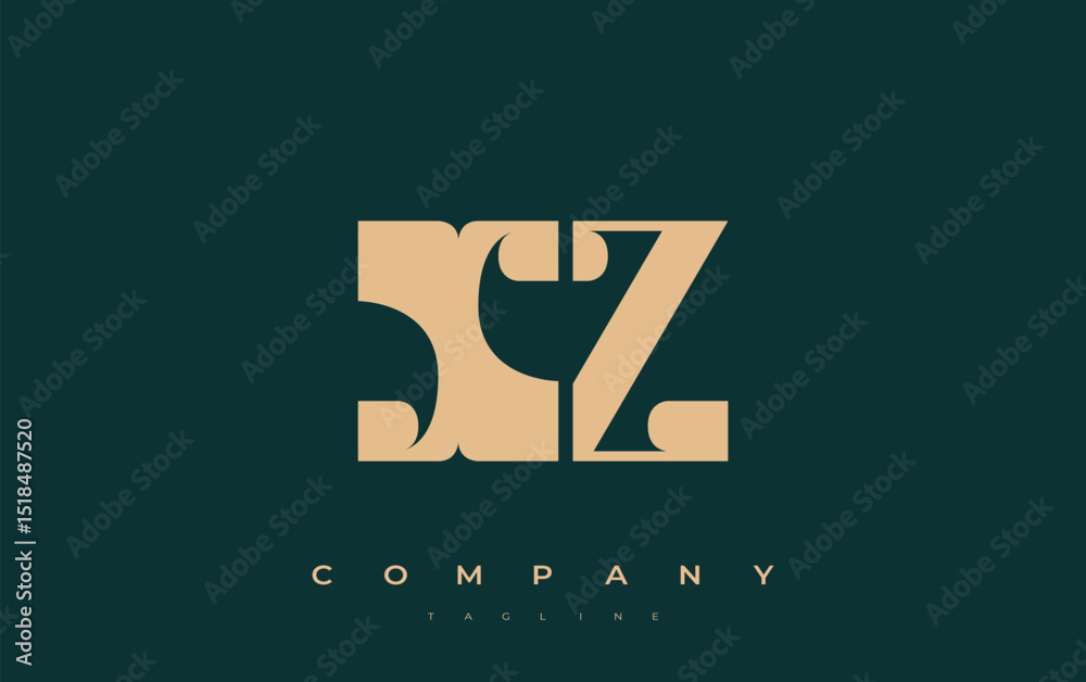 Fototapete xz abstract geometric logo design. modern and elegant logo design with simplistic typography element