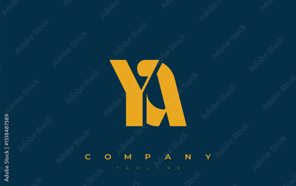 Fototapete ya abstract geometric logo design. modern and elegant logo design with simplistic typography element