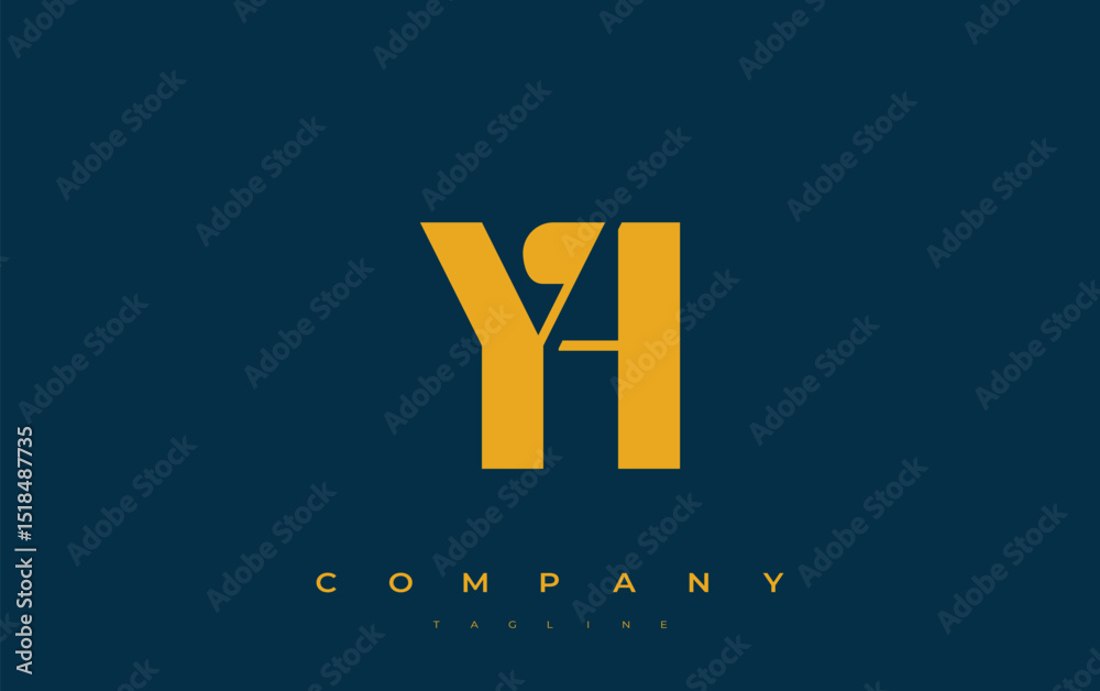 Fototapete yh abstract geometric logo design. modern and elegant logo design with simplistic typography element