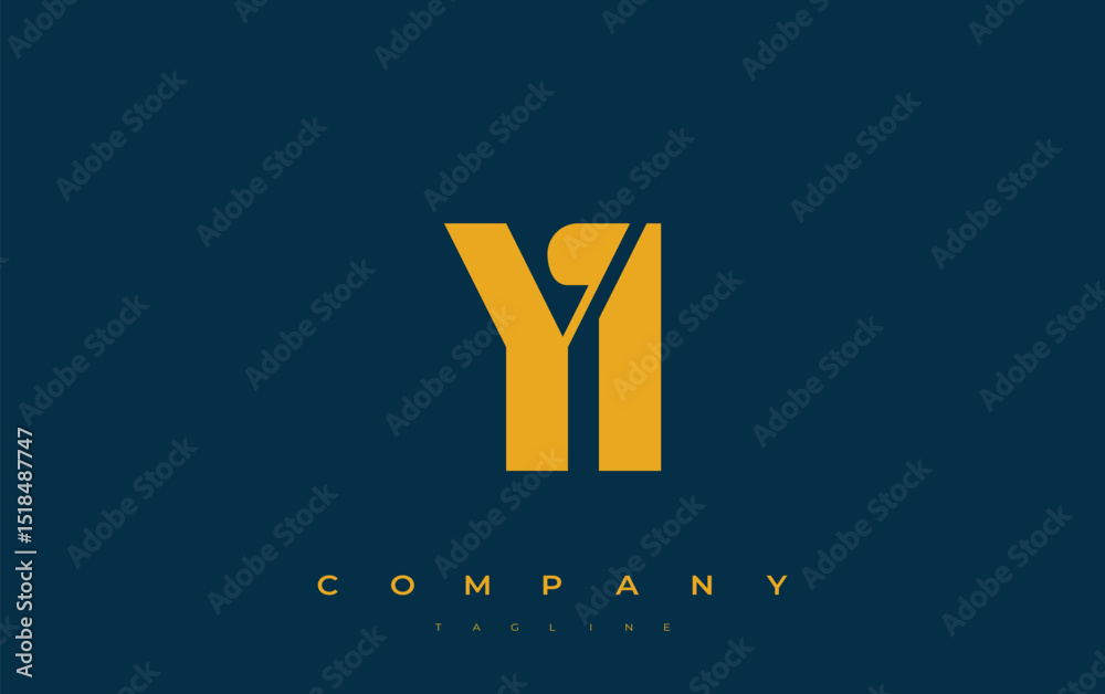 Fototapete yi abstract geometric logo design. modern and elegant logo design with simplistic typography element