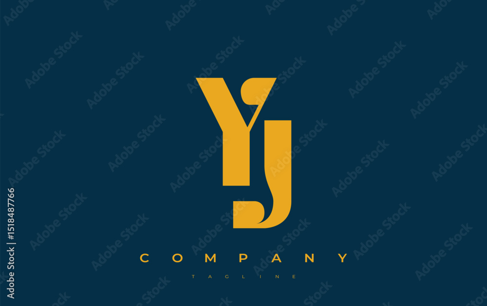 Fototapete yj abstract geometric logo design. modern and elegant logo design with simplistic typography element
