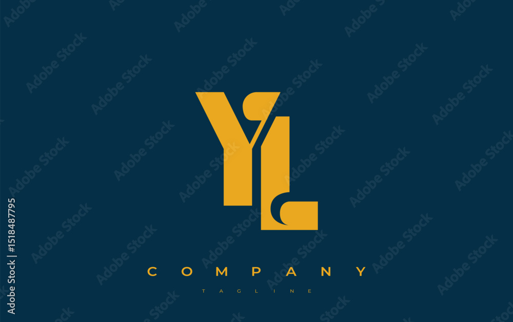 Fototapete yl abstract geometric logo design. modern and elegant logo design with simplistic typography element