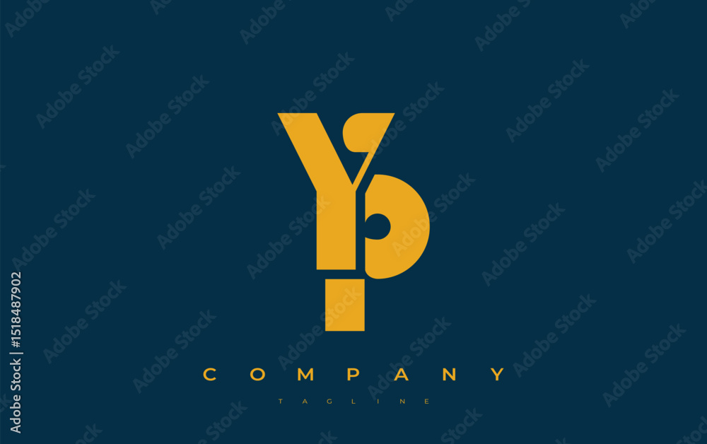 Fototapete yp abstract geometric logo design. modern and elegant logo design with simplistic typography element