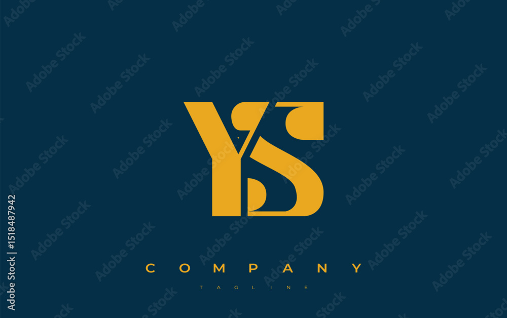 Fototapete ys abstract geometric logo design. modern and elegant logo design with simplistic typography element