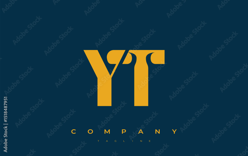 Fototapete yt abstract geometric logo design. modern and elegant logo design with simplistic typography element