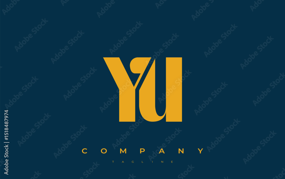 Fototapete yu abstract geometric logo design. modern and elegant logo design with simplistic typography element