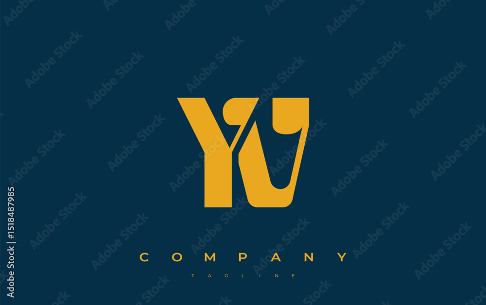 Fototapete yv abstract geometric logo design. modern and elegant logo design with simplistic typography element