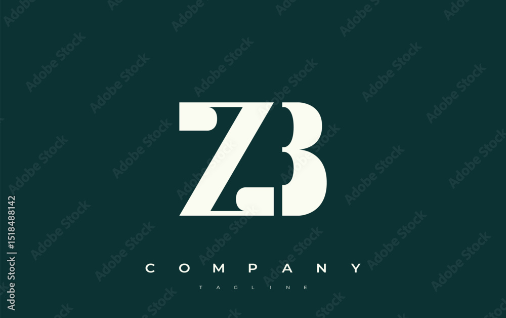 Fototapete zb abstract geometric logo design. modern and elegant logo design with simplistic typography element