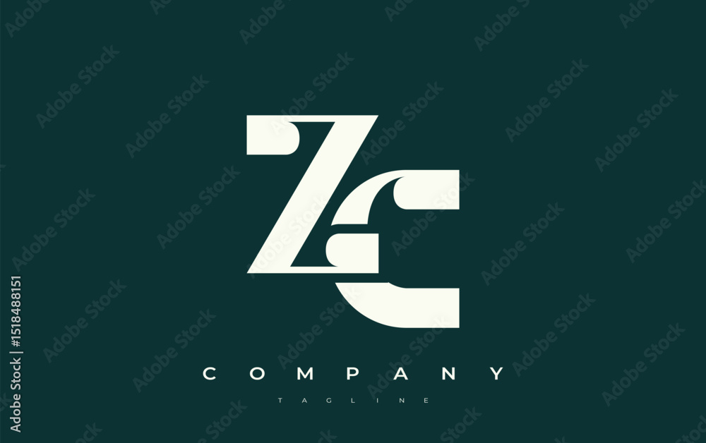 Fototapete zc abstract geometric logo design. modern and elegant logo design with simplistic typography element