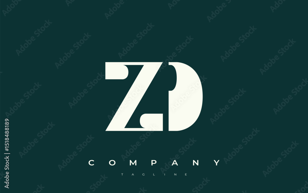 Fototapete zd abstract geometric logo design. modern and elegant logo design with simplistic typography element