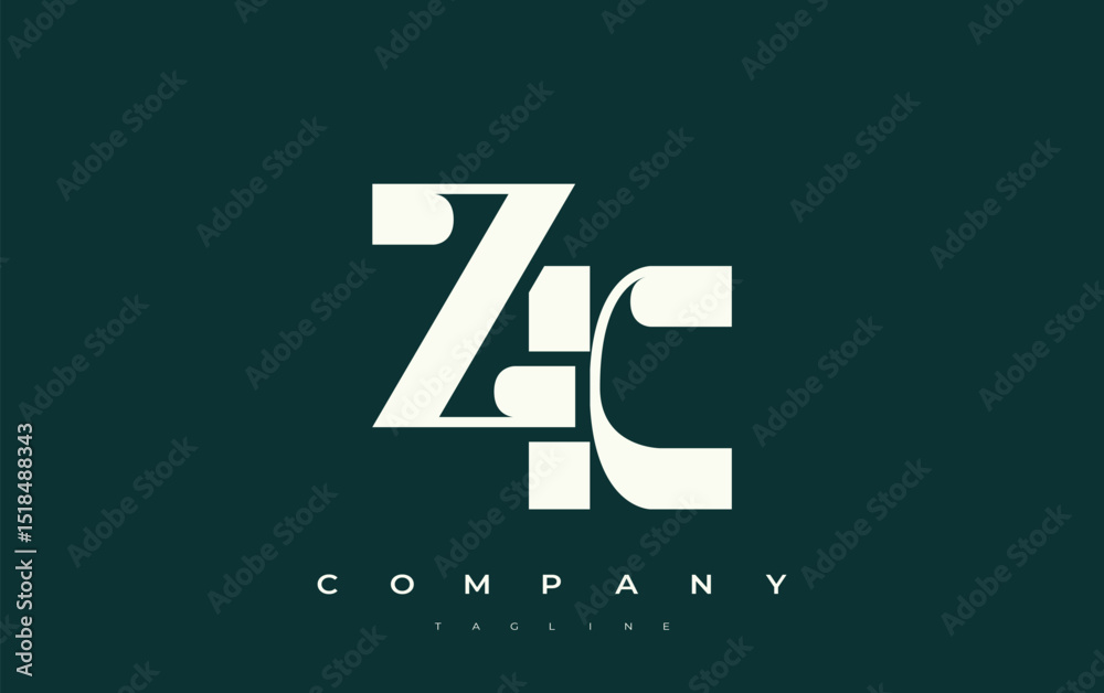 Fototapete zk abstract geometric logo design. modern and elegant logo design with simplistic typography element