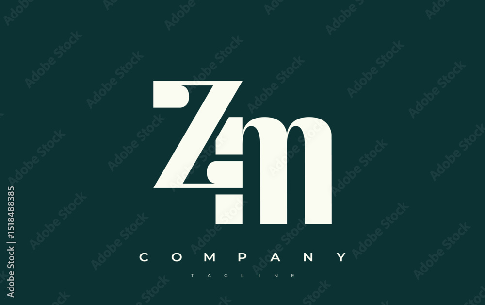 Fototapete zm abstract geometric logo design. modern and elegant logo design with simplistic typography element