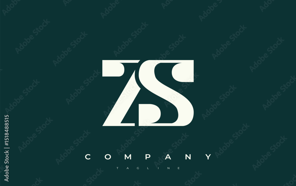 Fototapete zs abstract geometric logo design. modern and elegant logo design with simplistic typography element